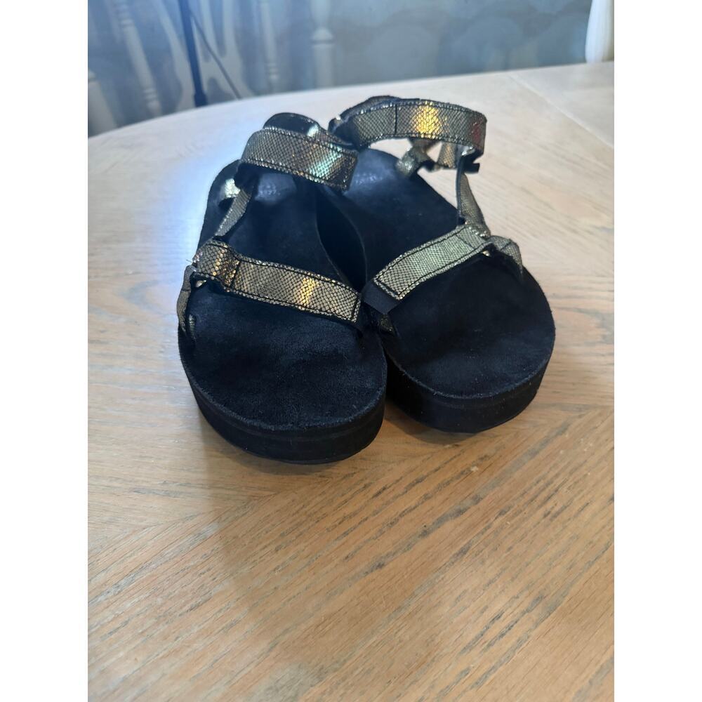 Teva Shiny Gold Strap Sandals - Picture 3 of 11
